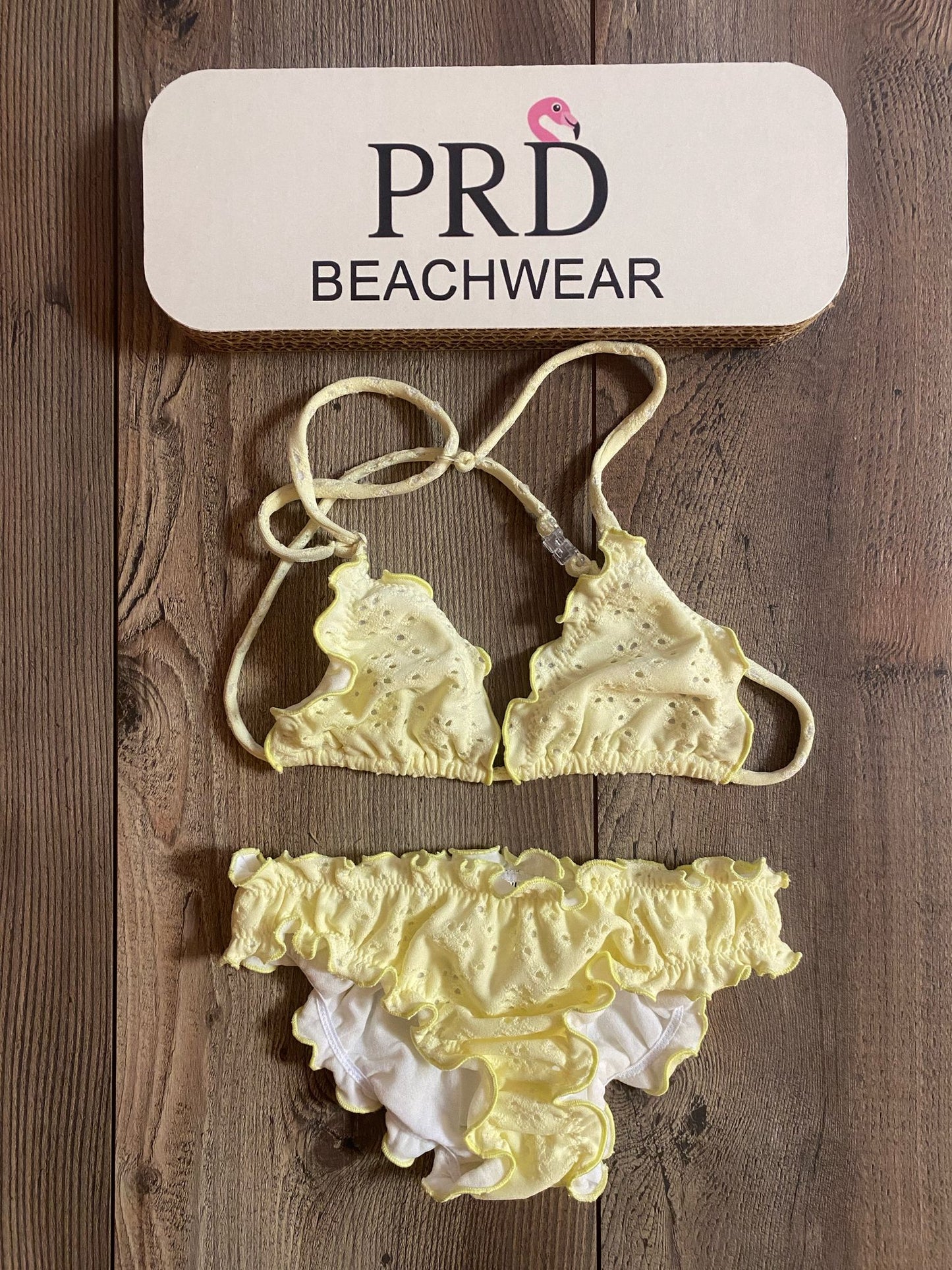 COSTUME BIKINI TRIANGOLO SANGALLO GIALLO - PRD