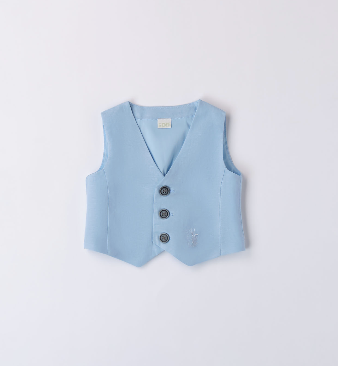 Gilet in lino celeste - iDO