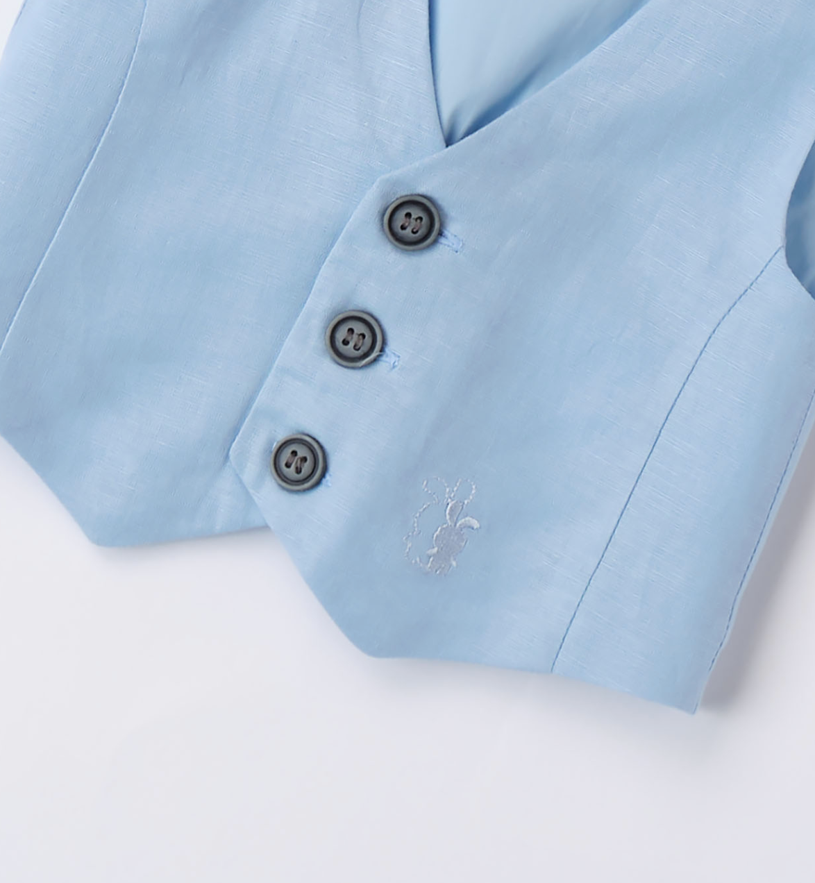 Gilet in lino celeste - iDO