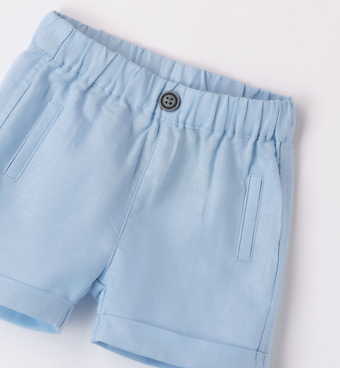 Pantaloni corti in lino celesti - iDO