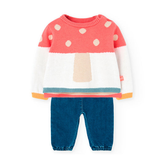 Completo maglioncino e pantalone neonata - BCI