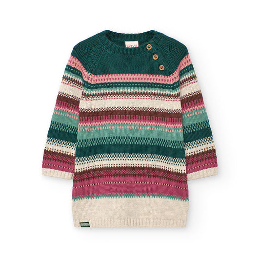 Vestito maglieria a righe per neonati -BCI