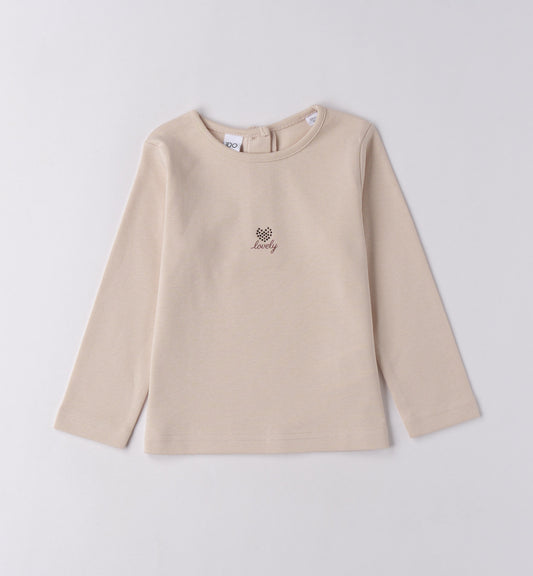 GIROCOLLO BEIGE CON CUORE IN STRASS