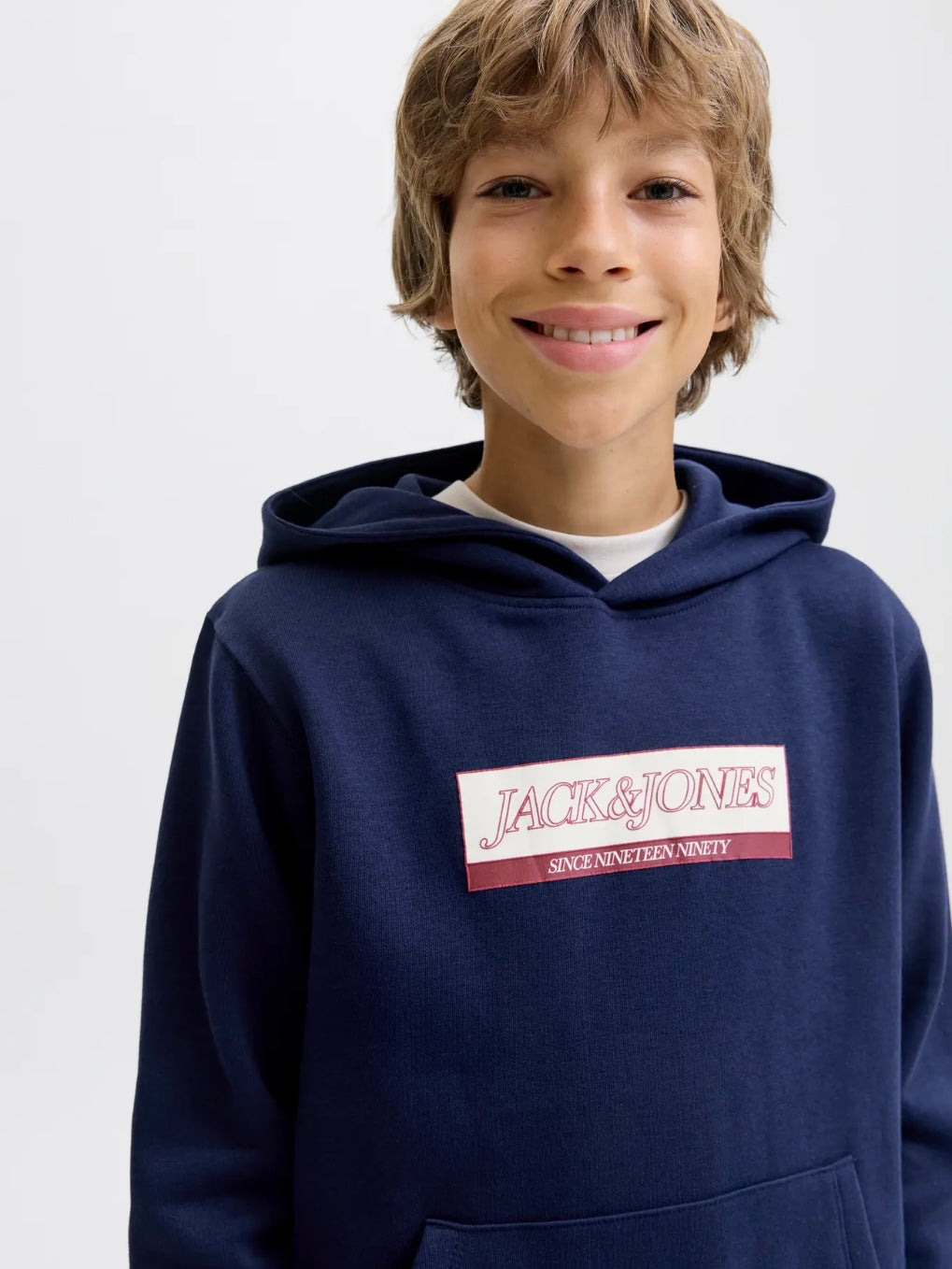 Felpa blu con cappuccio e logo - Jack & Jones