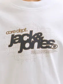 Maglietta maniche lunghe bianca con logo - Jack & Jones
