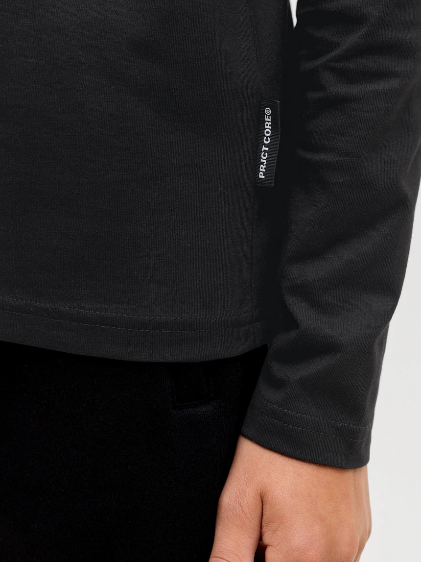 Maglietta maniche lunghe nera  con logo - Jack & Jones