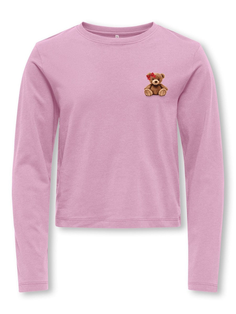 Maglietta rosa orsetto - Only Kids