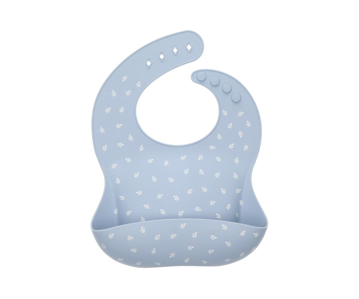 Bavaglino Silicone - Leaves Blue