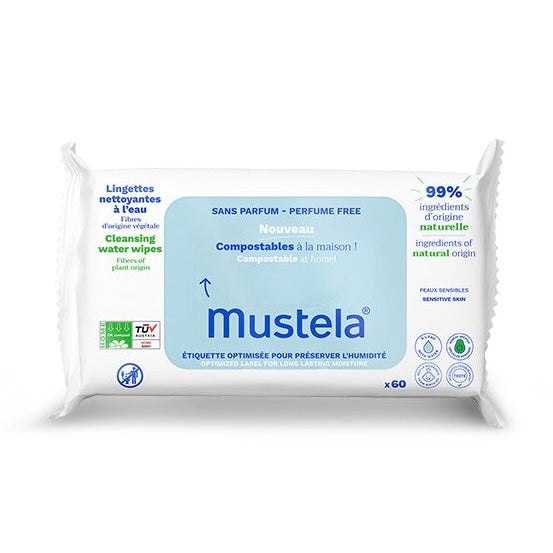 Salviette compostabili all'acqua senza profumo