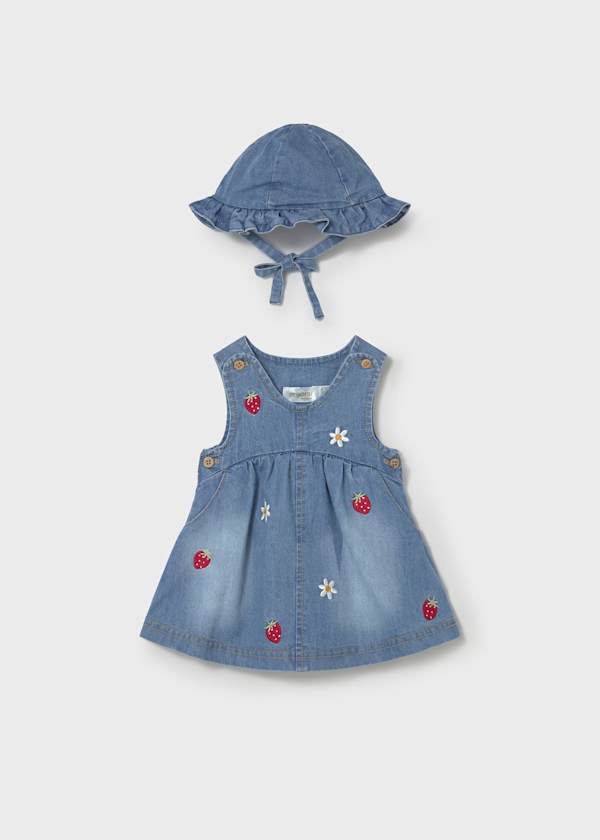 Vestito con cappello volant neonata