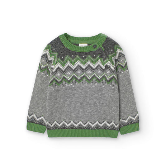 Maglione verde e grigio - BOBOLI