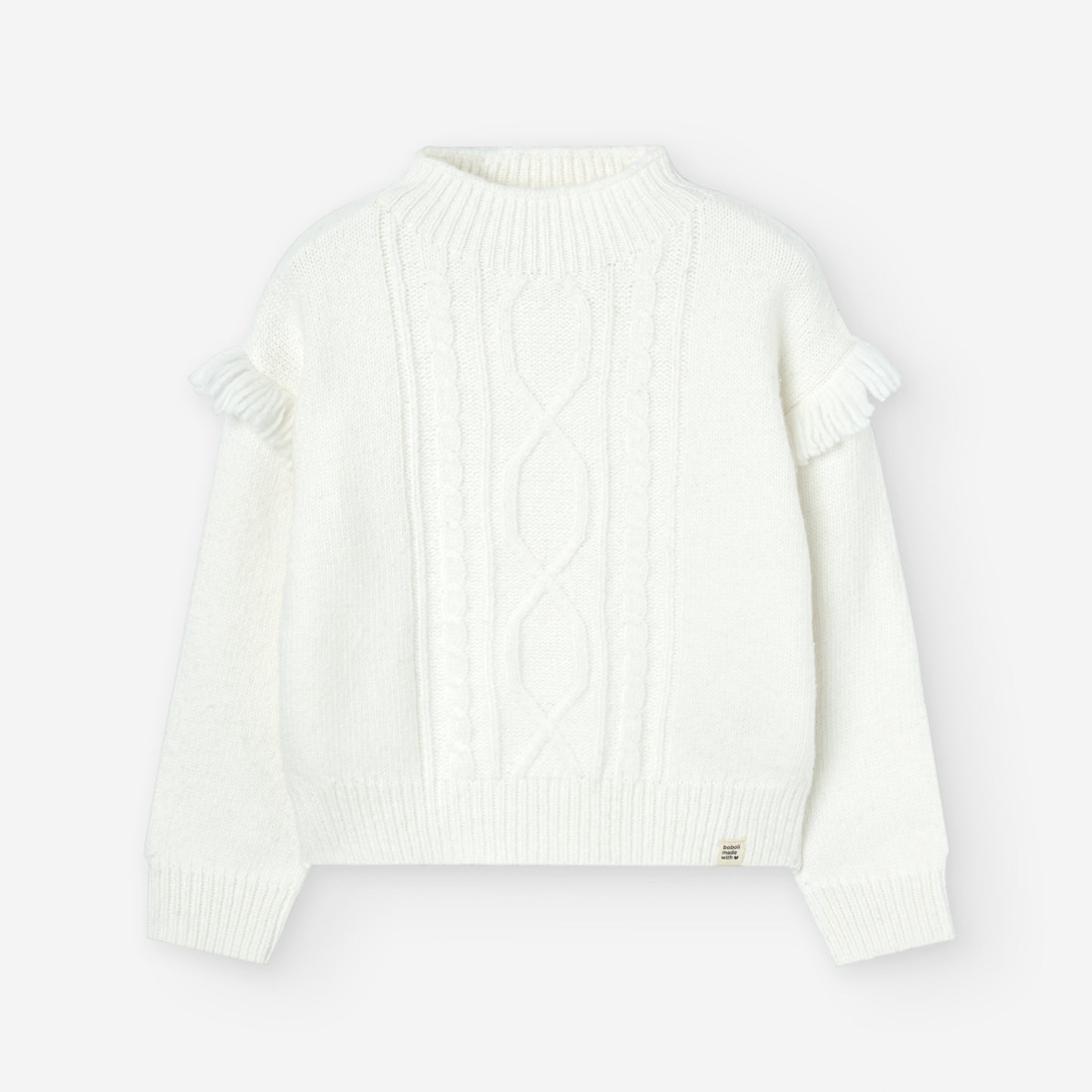 Maglione bianco con frange - BOBOLI