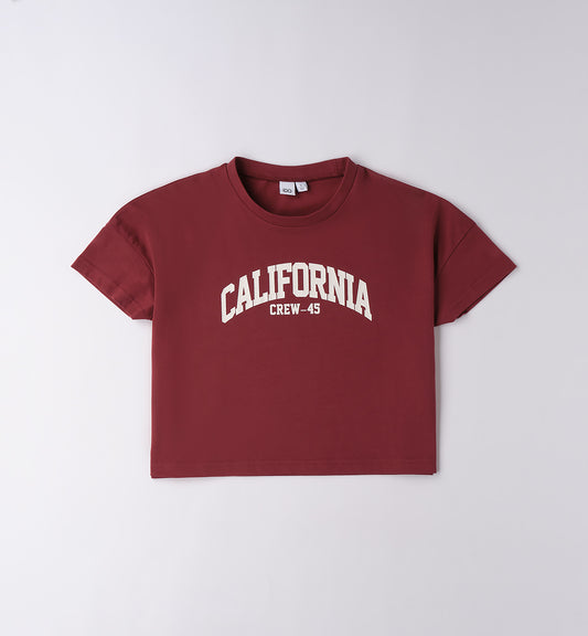 T-SHIRT BORDEAUX MANICA CORTA