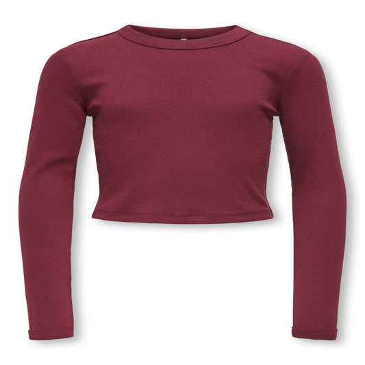 Maglietta Bordeaux Cropped - Only Kids