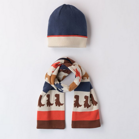 SET CAPPELLO E SCIARPA DINOSAURI