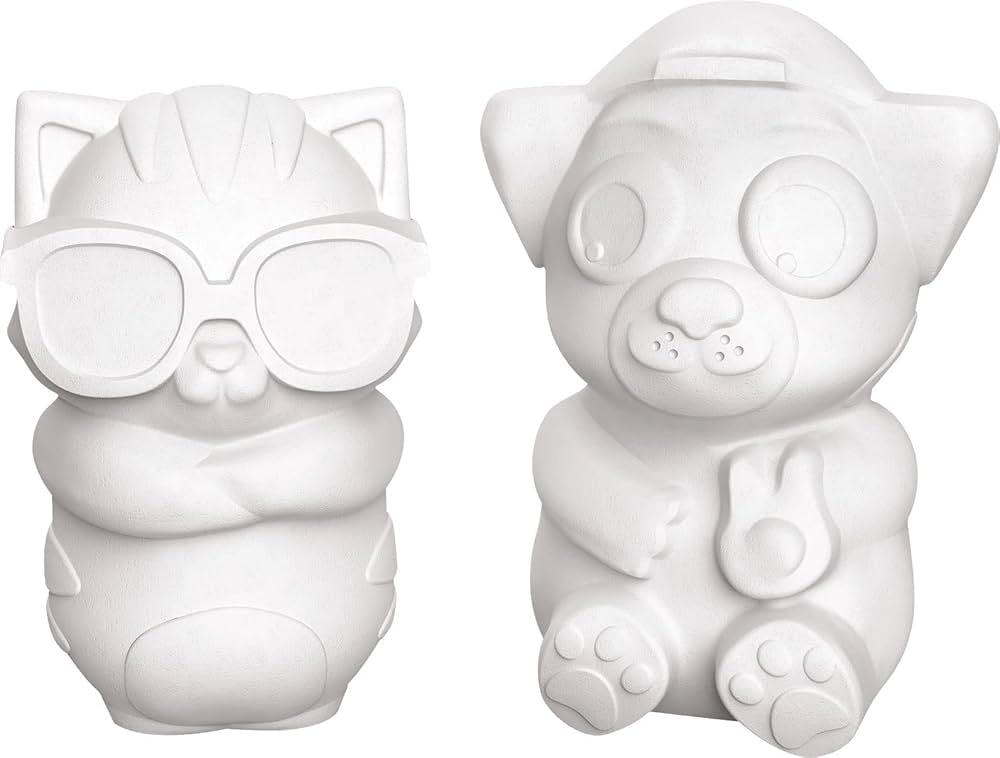 Gatto e Cane, forme in gesso