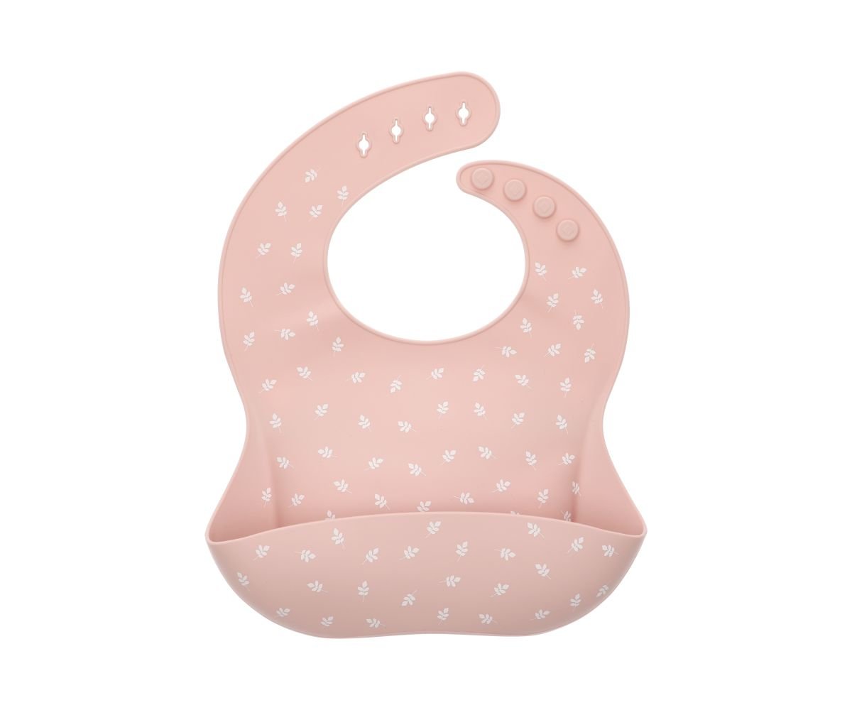 Bavaglino Silicone -  Leaves Pink
