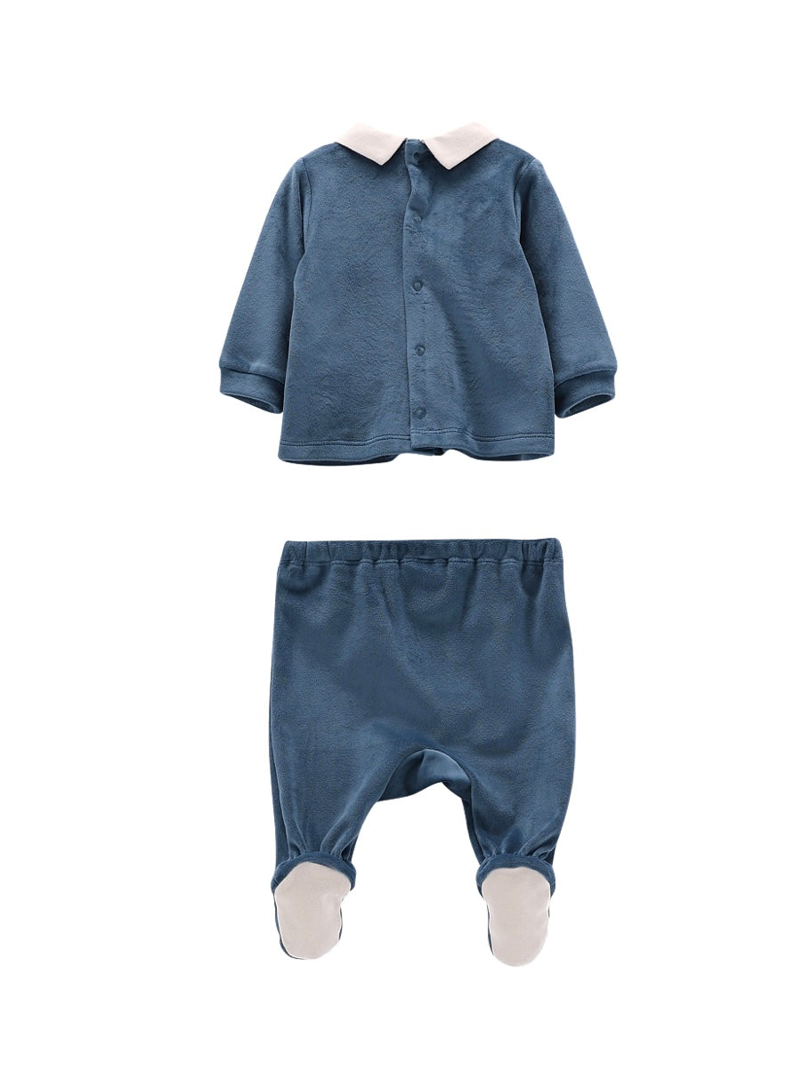 COMPLETO IN CINIGLIA SOFT BLU