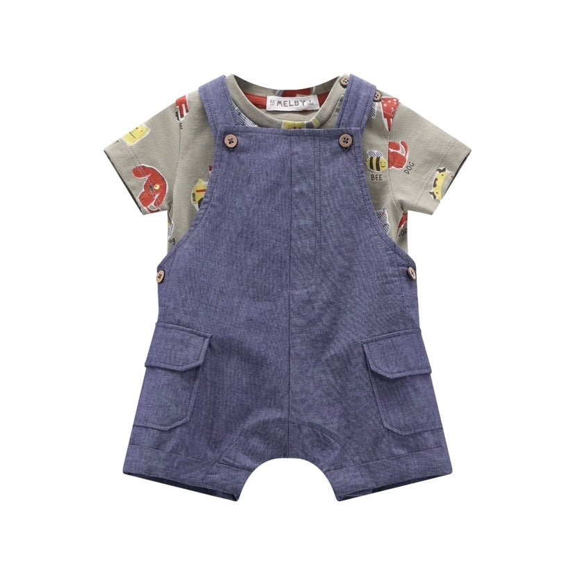 COMPLETO T-SHIRT E SALOPETTE NEONATO