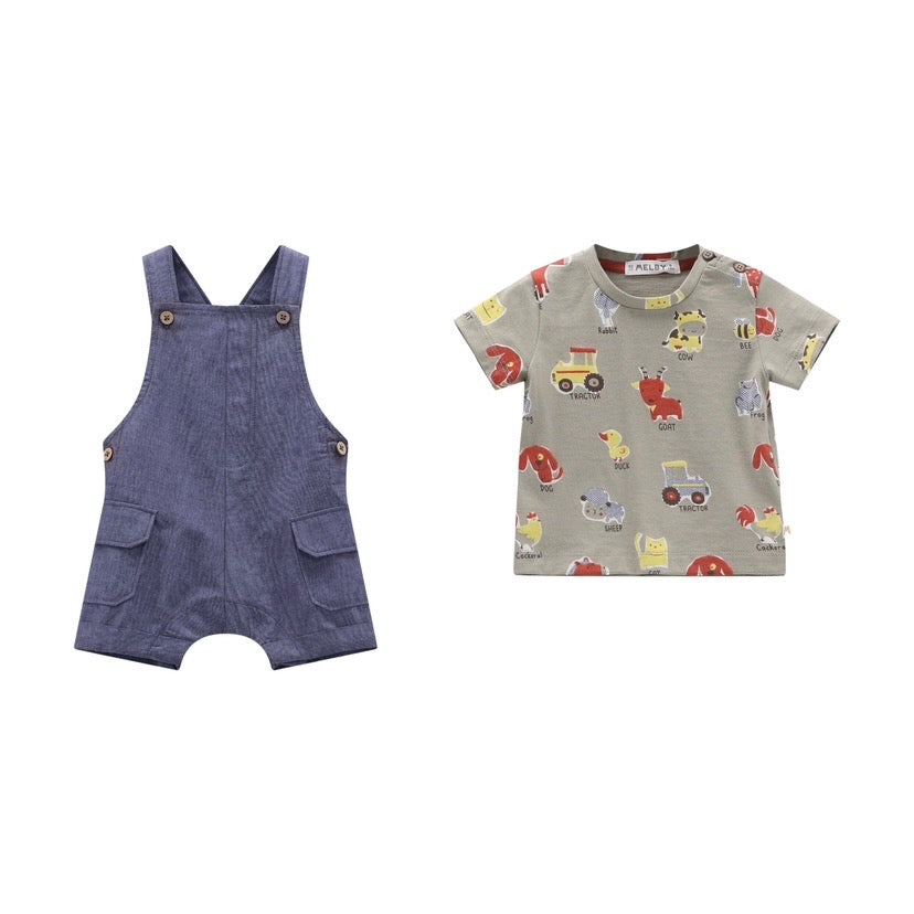 COMPLETO T-SHIRT E SALOPETTE NEONATO