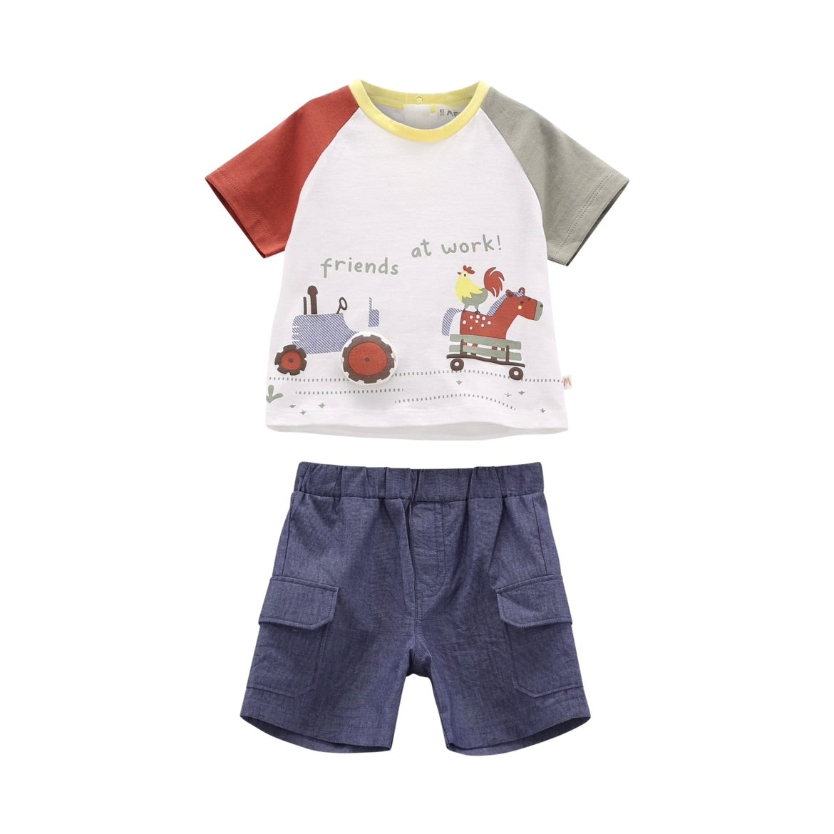 COMPLETO JERSEY E CHAMBRAY NEONATO