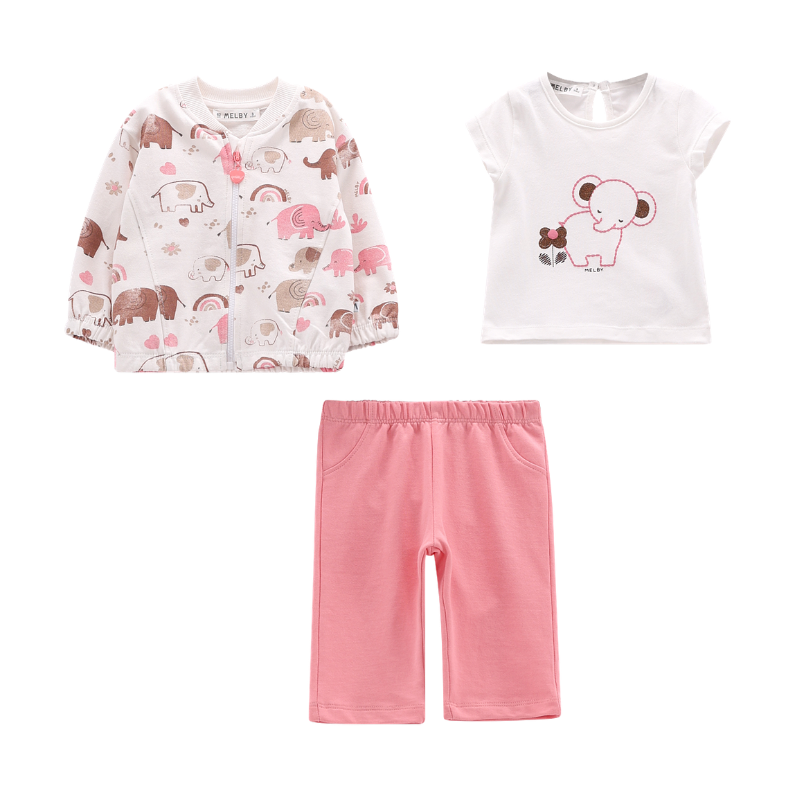 COMPLETO FELPA E JERSEY STRETCH NEONATA