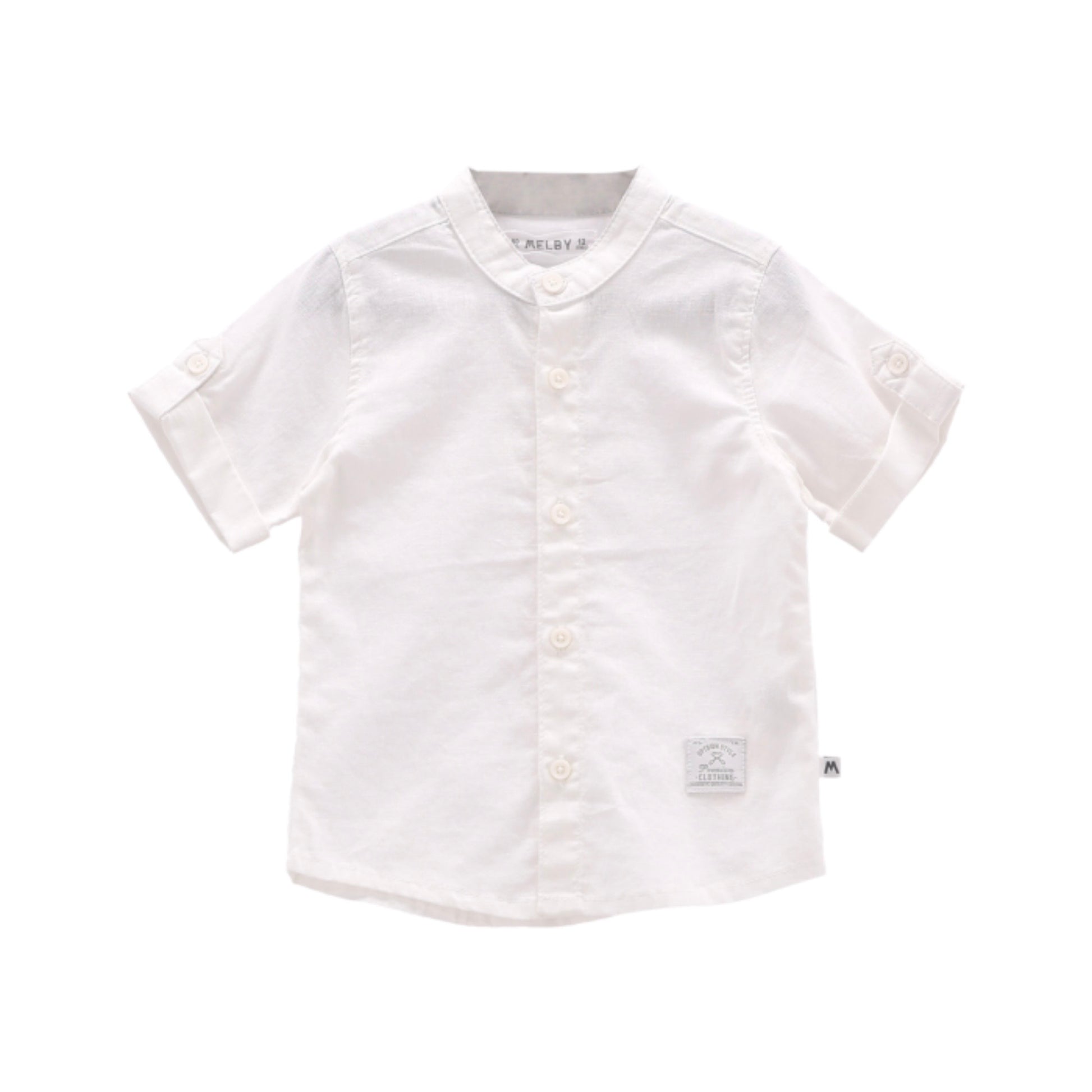 CAMICIA MISTO LINO BAMBINO MANICA CORTA