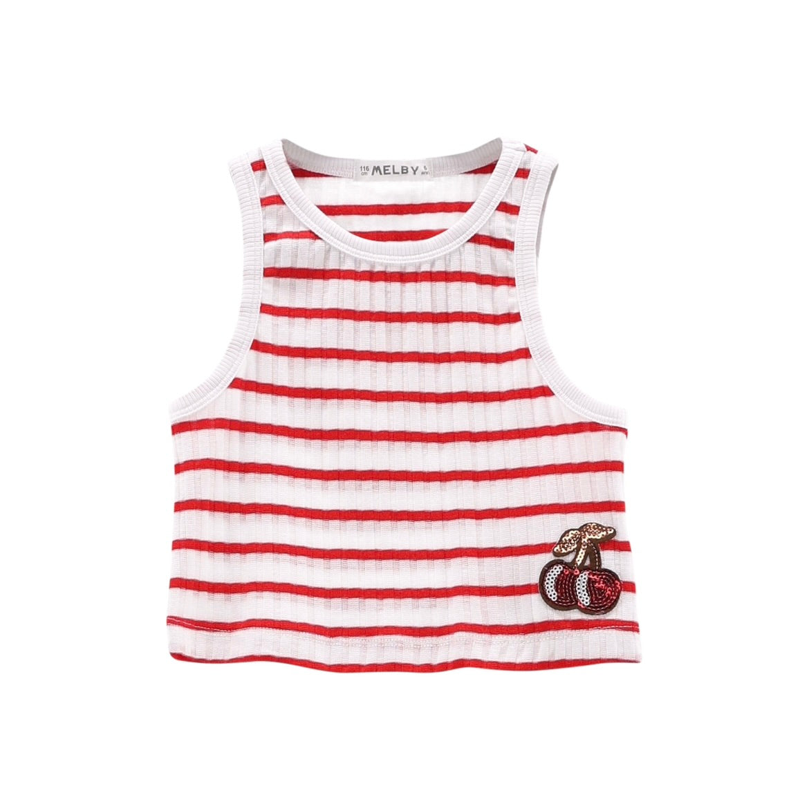 CANOTTA JERSEY A RIGHE RAGAZZA