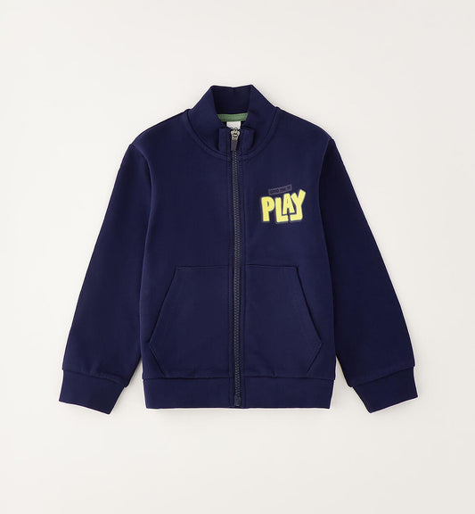 FELPA BLU CON ZIP