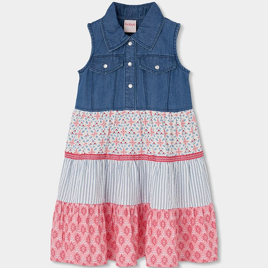Abito combinato denim e cotone