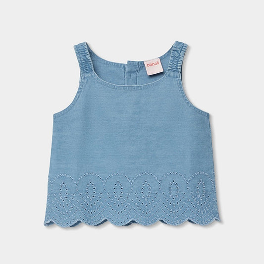 TOP IN DENIM RICAMATO
