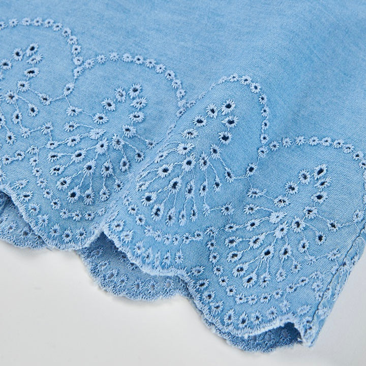 TOP IN DENIM RICAMATO