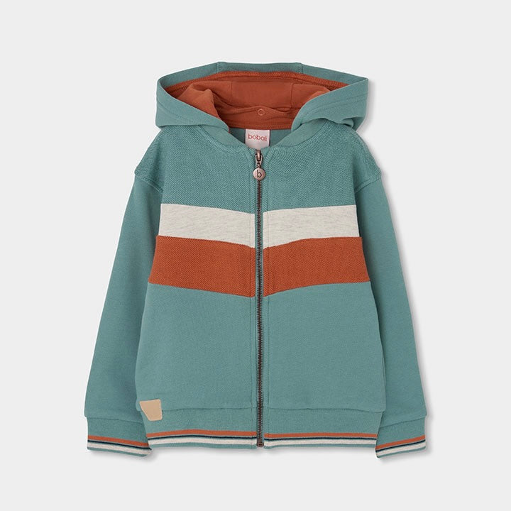 FELPA CON ZIP E RIGHE