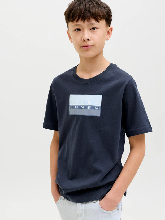T-SHIRT CON LOGO BLU