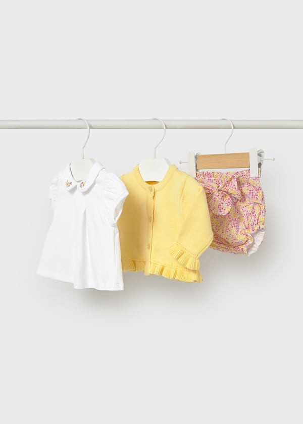 Completo 3 pezzi tricot neonata