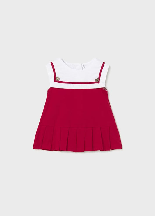 Vestito rosso e bianco neonata