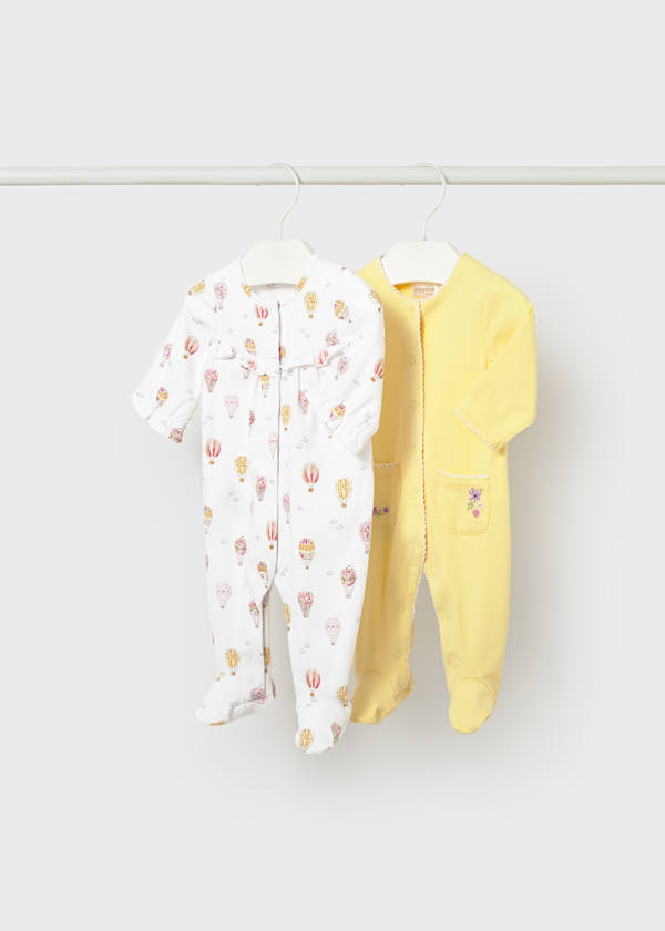 Set 2 pigiami lunghi neonata