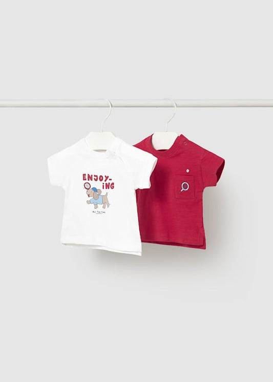 Set 2 magliette stampate neonato
