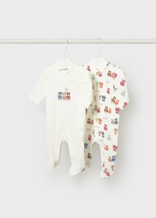 Set 2 pigiami lunghi neonato