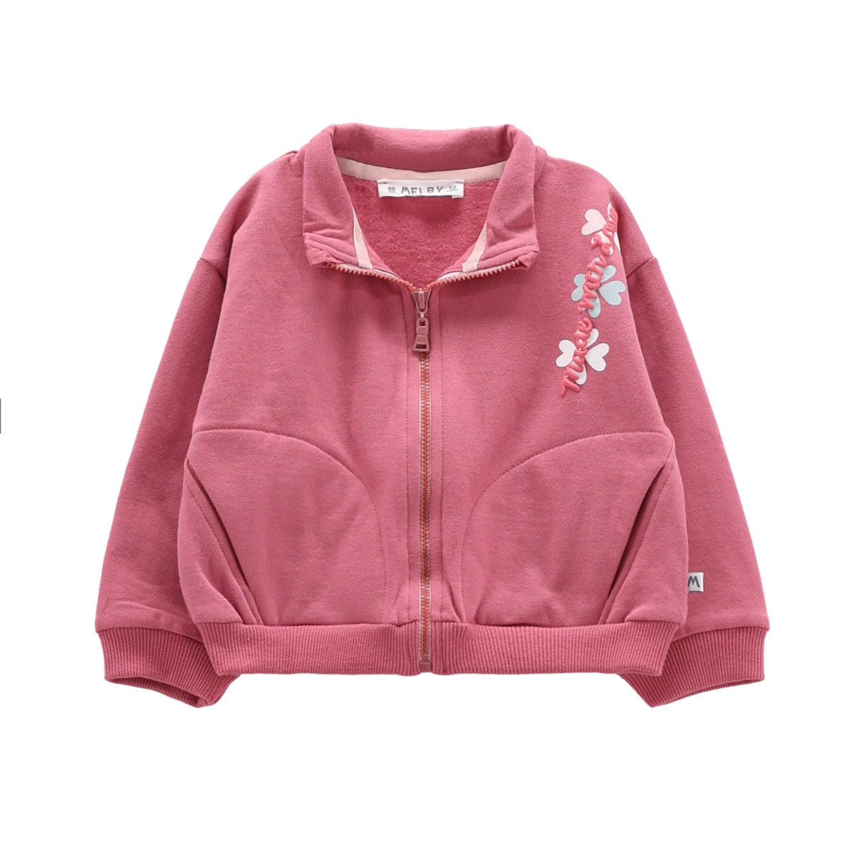 FELPA CON ZIP COLOR ORCHIDEA