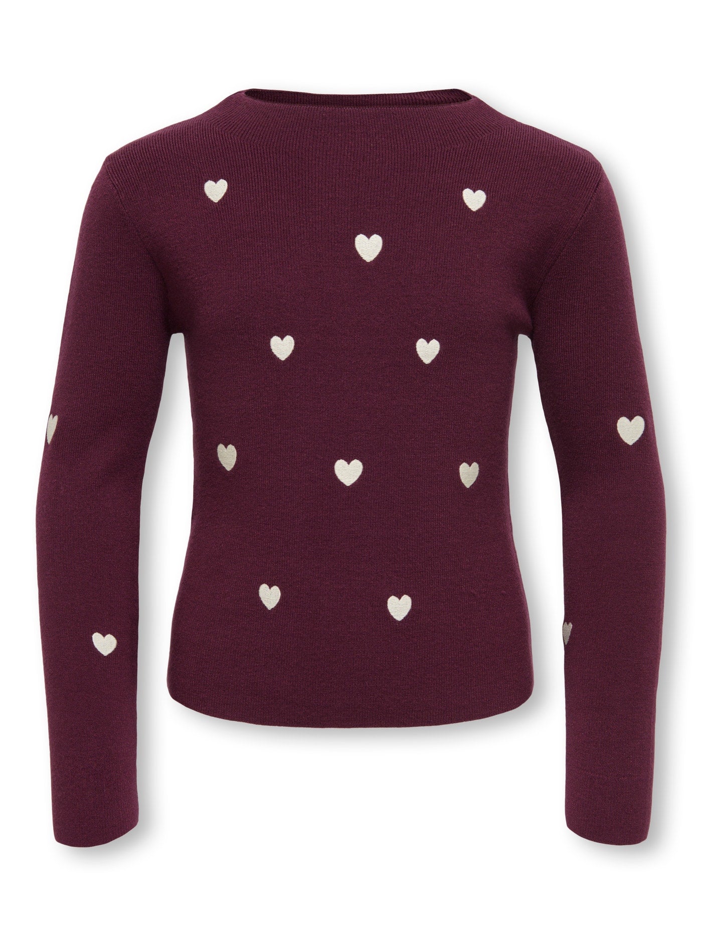 Maglione con cuori ricamati