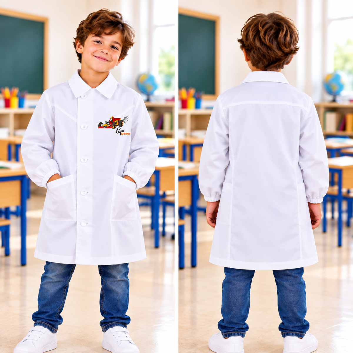 Grembiule bianco " Super sprint"