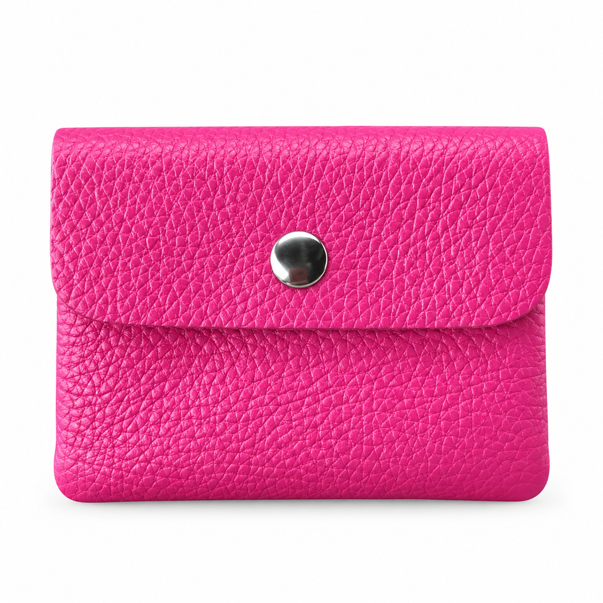 Portafoglio in vera pelle effetto martellato FUCSIA